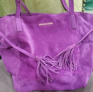 Used Michael Kors Ashbury Suede Extra-Large Shoulder Bag
